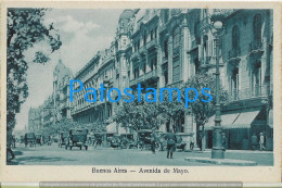 229531 ARGENTINA BUENOS AIRES AVENIDA DE MAYO & AUTOMOBILE CAR POSTAL POSTCARD - Argentinien