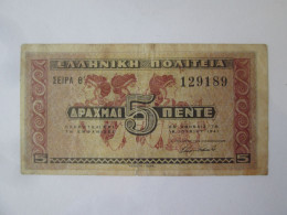 Grecce 5 Drachmai 1941 Banknote,see Pictures - Grèce