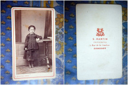 PHOTO CDV JEUNE FILLE CHIC  MODE Cabinet MARTIN A LIMOGES - Anciennes (Av. 1900)