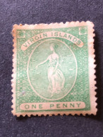 BRITISH VIRGIN ISLANDS   SG 8    1d Yellow Green  MNG  1868 - Barbades (...-1966)