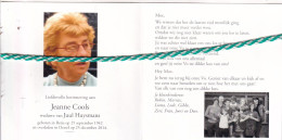 Jeanne Cools-Huysmans, Retie 1942, Dessel 2014. Foto - Obituary Notices