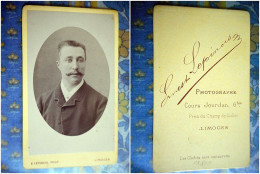 PHOTO CDV HOMME CHIC MOUSTACHE MODE Cabinet LEPINOIS A LIMOGES - Anciennes (Av. 1900)