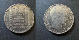 20 Francs Turin 1933 - Argent - Réf, P 14 - 20 Francs