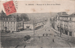 19 - BRIVE - Avenue De La Gare  Et Les Hotels  N°  91  Ed  ....   CPA - Brive La Gaillarde