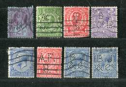 "GROSSBRITANIEN" Partie 8 Werte Mit "LOCHUNG/PERFIN" Gestempelt (B2082) - Lots & Kiloware (mixtures) - Max. 999 Stamps
