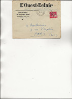 LETTRE A ENTETE  "L'OUEST -ECLAIR " AFFRANCHIE N° 483  -OBLITERATIONCAD LA ROCHE SUR YON  - ANNEE 1941 - Mechanical Postmarks (Other)