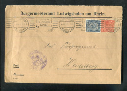 "DEUTSCHES REICH" 1922, Dienstbrief Ex Buergermeisteramt Ludwigshafen (B2083) - Dienstmarken