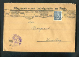 "DEUTSCHES REICH" 1922, Dienstbrief Mit Stempel "LUDWIGSHAFEN, Waermewirtschafts- U.Waermeindustrie Ausstellung" (B2084) - Dienstmarken