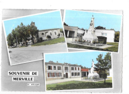 DEPT 31 - Souvenir De MERVILLE - MULTIVUES TRES RARE - 3 Vues - TOUL 7 - - Autres & Non Classés