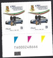 Italia 2022; Polizia Di Stato: Coppia Con Codice Alfanumerico. - 2021-...: Ungebraucht