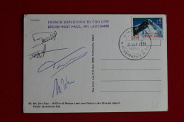 1991 French Expedition Cho Oyu S-W Face Signed 4 Climbers Himalaya Mountaineering Alpinisme Escalade Montagne - Sportspeople