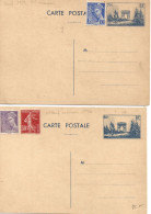 FRANCE ANNEE 1939/1940 Lot De 2 ENTIERS TYPE DEFILE DU 11 NOVEMBRE N° 403 CP1,403 CP2 TB COTE 31,00 € - Standard Postcards & Stamped On Demand (before 1995)