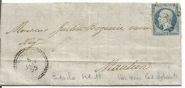 FRANCE ANNEE 1854 N°14 SUR LETTRES DE BIDACHE CACHET A DATE TYPE 22 TB - 1852 Louis-Napoleon