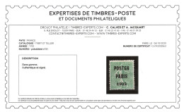 Preo YV 31 NSG MNG (*) Signé CALVES + Certificat , Semeuse Cote 500 Euros - 1893-1947