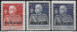 1925-26 Oltre Giuba Giubileo 3v. MNH Sassone N. 18/19+23 - Other & Unclassified