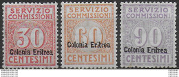 1916 Eritrea Servizio Commissioni Bc. MNH Sassone N. 1/3 - Otros & Sin Clasificación