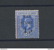 1917 CAYMAN ISLANDS, Stanley Gibbons N. 53 - 1 ½ D. On 2 ½ D Deep Blue - War Stamp Overprint- Giorgio V - MNH** - Otros & Sin Clasificación