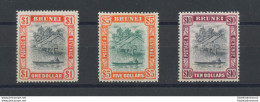 1947 BRUNEI - Stanley Gibbons N. 90-91-92 - 1 $ - 5 $ - 10 $ - 3 Alti Valori - MNH** - Altri & Non Classificati