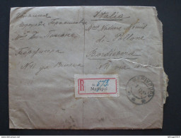 RUSSIA RUSSIE РОССИЯ STAMPS COVER 1922 REGISTER MAIL RUSSIA TO ITALY FULL OVER STAMPS X 55 !!! RRR RIF.TAGG. (37) - Covers & Documents