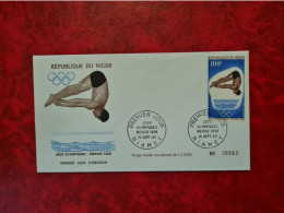 LETTRE NIGER FDC 1968 JEUX OLYMPIQUES MEXICO - Niger (1960-...)