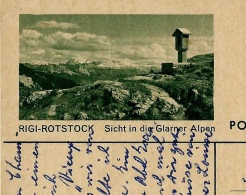 Carte Illustrée Obl. N° 182 - 0308 ( RIGI - ROTSTOCK - Sicht In Die Glarner Alpen ) Obl. La Tour De Peitz - 14/09/1951 - Postwaardestukken