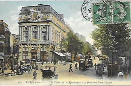 CPA Paris Le Théâtre De La Renaissance Et Le Boulevard Saint-Martin - District 10