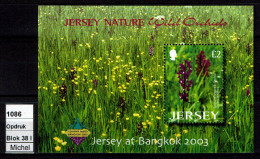 Jersey - 2003 - MNH - Flora - Fleur, Orchidées Sauvages, Wild Orchids - Bangkok 2003 Stamp Exhibition - Jersey