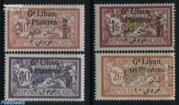 Lebanon 1924 Overprints, Airmail 4v, Unused (hinged) - Líbano