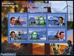 Guinea, Republic 2007 Climate Changes 6v M/s, Mint NH, Nature - Transport - Environment - Rhinoceros - Fire Fighters &.. - Umweltschutz Und Klima