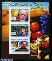 Guinea, Republic 2007 Quality Of Life 3v M/s, Mint NH, Nature - Religion - Butterflies - Penguins - Pope - Popes