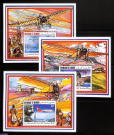 Djibouti 1984 Bleriot Canal Flight 3 S/s, Mint NH, Transport - Aircraft & Aviation - Airplanes