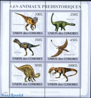 Comoros 2009 Dinosaurs 6v M/s, Mint NH, Nature - Prehistoric Animals - Préhistoriques