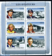 Comoros 2008 Aviators 6v M/s, Mint NH, Transport - Aircraft & Aviation - Flugzeuge