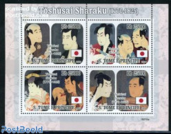 Sao Tome/Principe 2009 Toshusai Sharaku 4v M/s, Mint NH, Art - East Asian Art - Paintings - São Tomé Und Príncipe