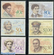 New Zealand 1990 Heritage, The Achievers 6v, Mint NH, History - Transport - Newspapers & Journalism - Politicians - Ai.. - Ungebraucht