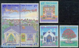 New Zealand 1992 Christmas 7v (3v+[+]), Mint NH, Nature - Religion - Cats - Trees & Forests - Christmas - Ongebruikt
