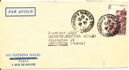 France Air Mail Cover Sent To Sweden Paris 22-11-1945 Single Franked - 1927-1959 Cartas & Documentos