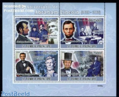 Sao Tome/Principe 2009 Abraham Lincoln 4v M/s, Mint NH, History - American Presidents - São Tomé Und Príncipe