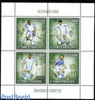 Sao Tome/Principe 2006 World Cup Football 4v M/s, European Players, Soccer, Mint NH, Sport - Football - Sao Tome Et Principe