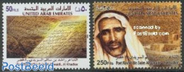 United Arab Emirates 2002 Poet Al Khadhar 2v, Mint NH, Art - Authors - Ecrivains