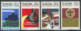 Australia 1973 Economic Development 4v, Mint NH, Science - Transport - Weights & Measures - Automobiles - Aircraft & A.. - Ongebruikt