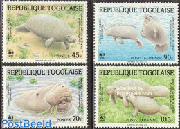 Togo 1984 WWF, Manati 4v, Mint NH, Nature - Sea Mammals - World Wildlife Fund (WWF) - Togo (1960-...)