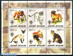 Guinea Bissau 2005 Scouting 6v M/s, Dogs & Cats, Mint NH, Nature - Sport - Cats - Dogs - Scouting - Guinée-Bissau