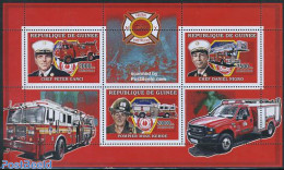 Guinea, Republic 2006 Firetrucks 3v M/s, Mint NH, Transport - Automobiles - Fire Fighters & Prevention - Coches