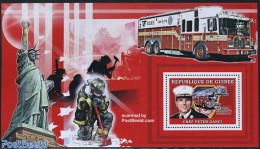 Guinea, Republic 2006 Fire Trucks, Chef Peter Ganci S/s, Mint NH, Transport - Automobiles - Fire Fighters & Prevention - Coches