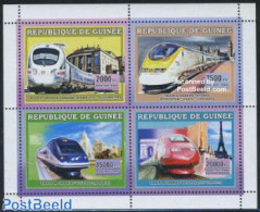 Guinea, Republic 2006 Railways 4v M/s, Mint NH, Transport - Railways - Trains