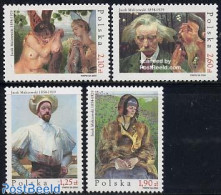 Poland 2004 Jacek Malczewski 4v, Mint NH, Art - Modern Art (1850-present) - Nude Paintings - Paintings - Unused Stamps