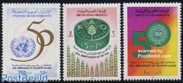 United Arab Emirates 1995 World Food Conference 3v, Mint NH, Health - Food & Drink - Food