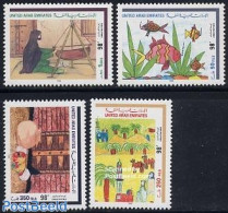 United Arab Emirates 1998 Paintings 4v, Mint NH, Nature - Fish - Art - Children Drawings - Vissen