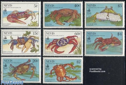 Nevis 1990 Crabs 8v, Mint NH, Nature - Shells & Crustaceans - Crabs And Lobsters - Maritiem Leven